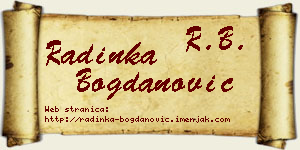 Radinka Bogdanović vizit kartica